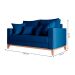 Sofá 2 Lugares Beny Base de Madeira Linho Cotton Azul Marinho