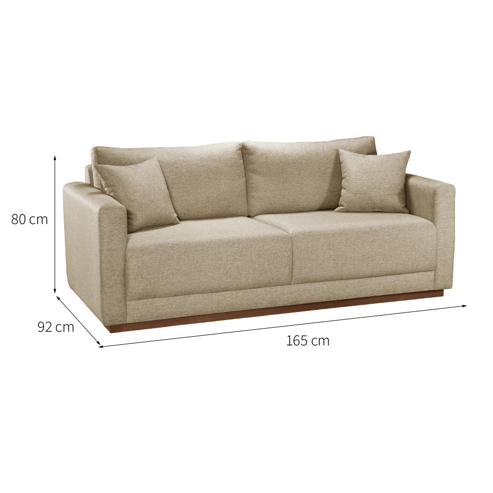 Sofá 2 Lugares Celine Poliéster Bege 165 cm