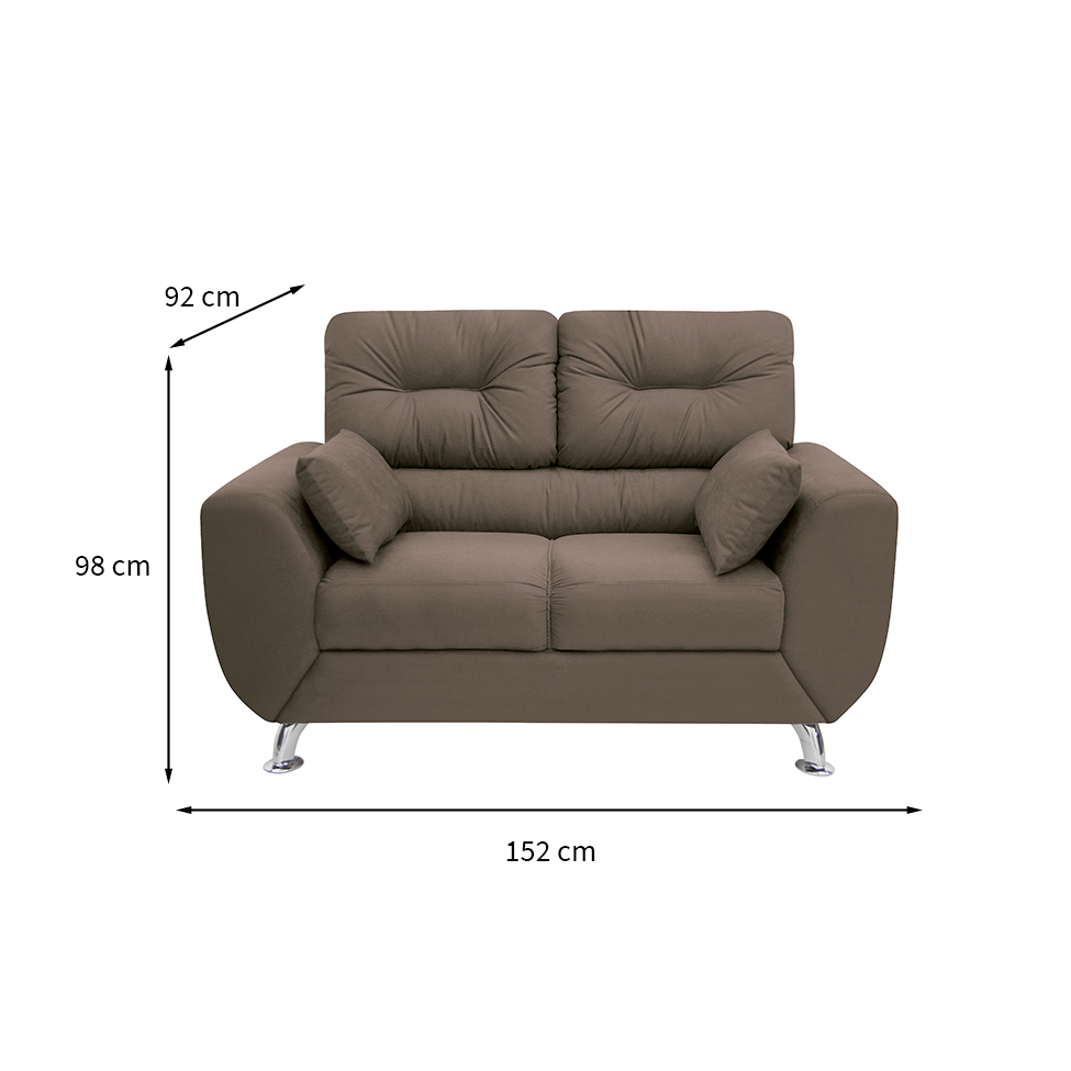 Sofá 2 Lugares Denver Suede Bege