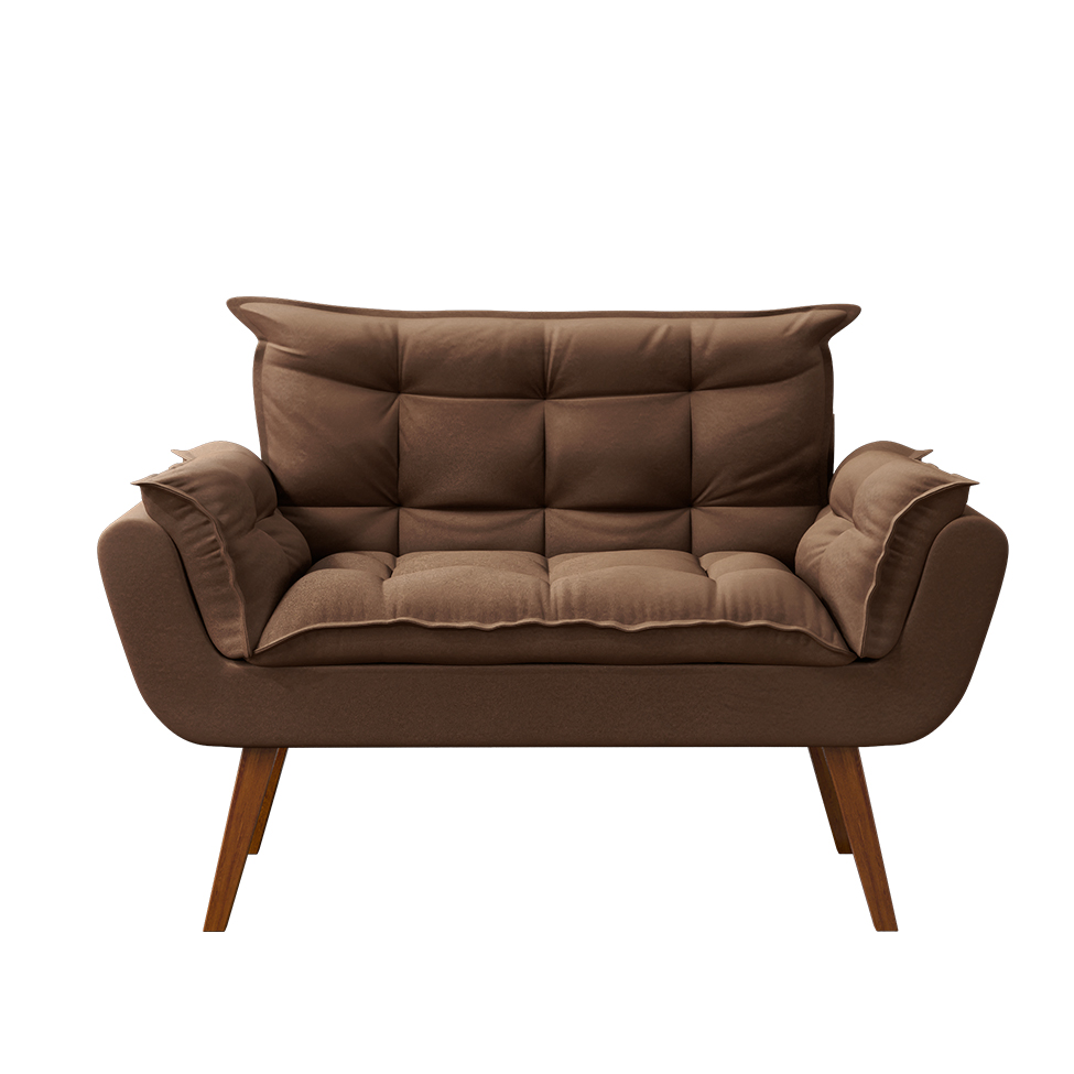 Sofá 2 Lugares Dock Suede Marrom