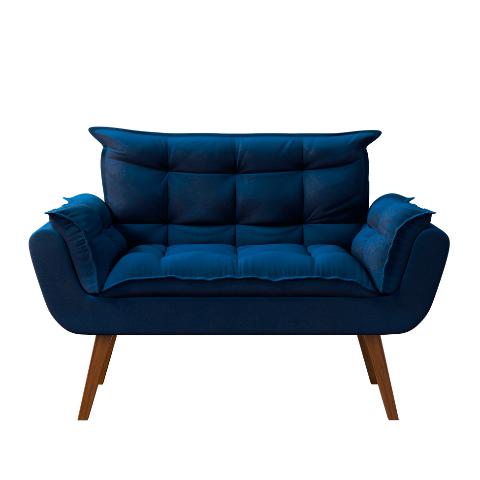 Sofá 2 Lugares Dock Velosuede Azul Marinho