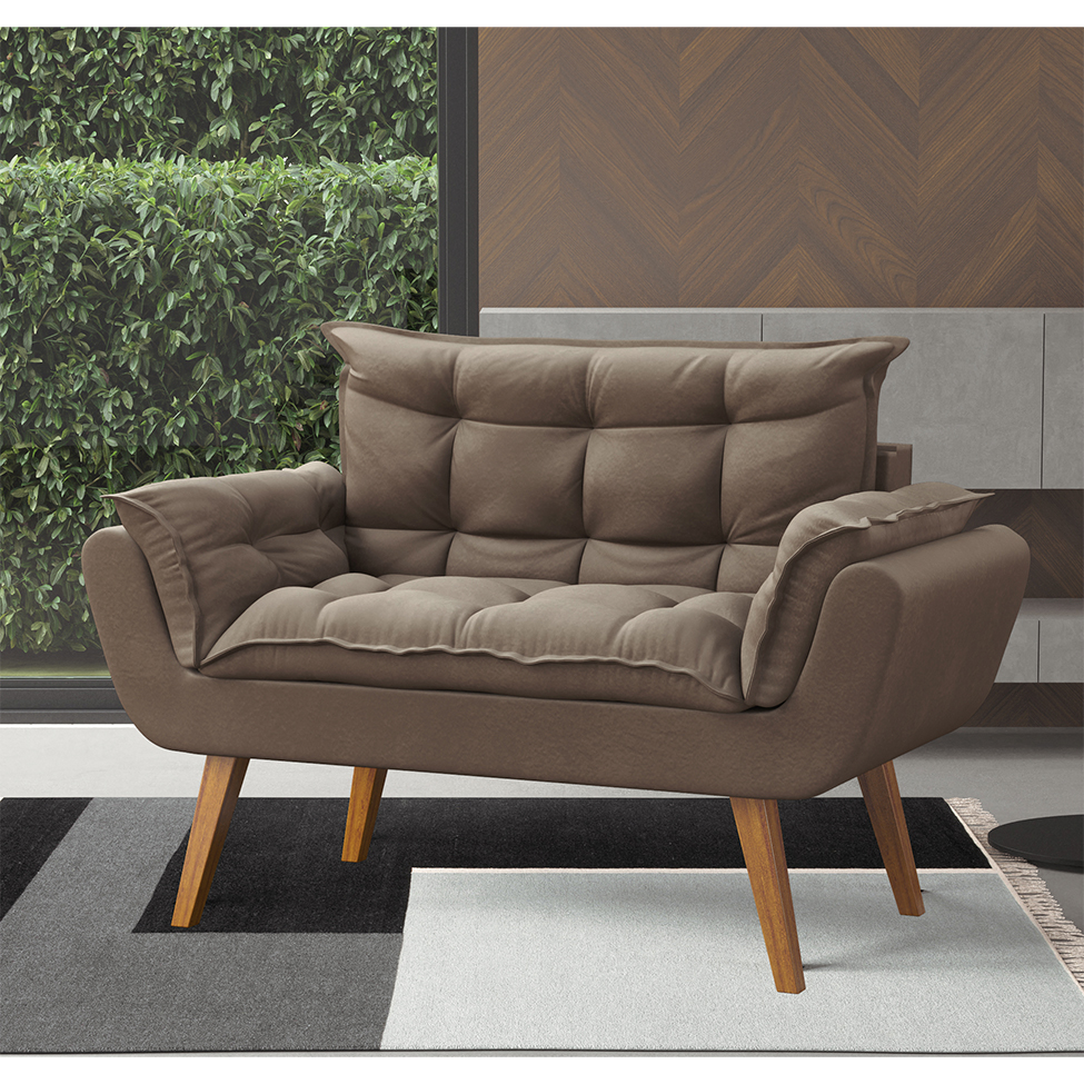 Sofá 2 Lugares Dock Velosuede Bege