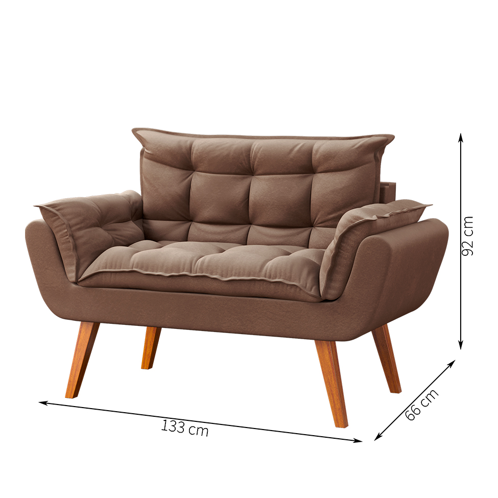 Sofá 2 Lugares Dock Velosuede Bege