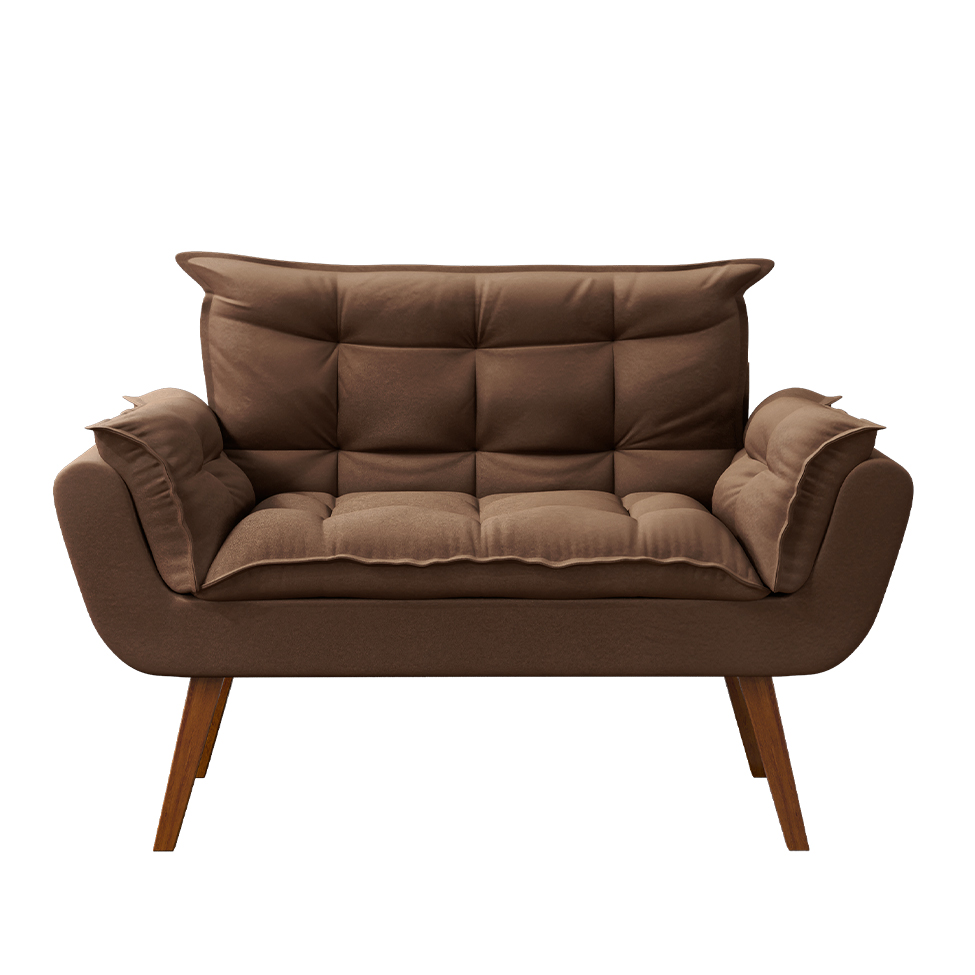 Sofá 2 Lugares Dock Velosuede Marrom