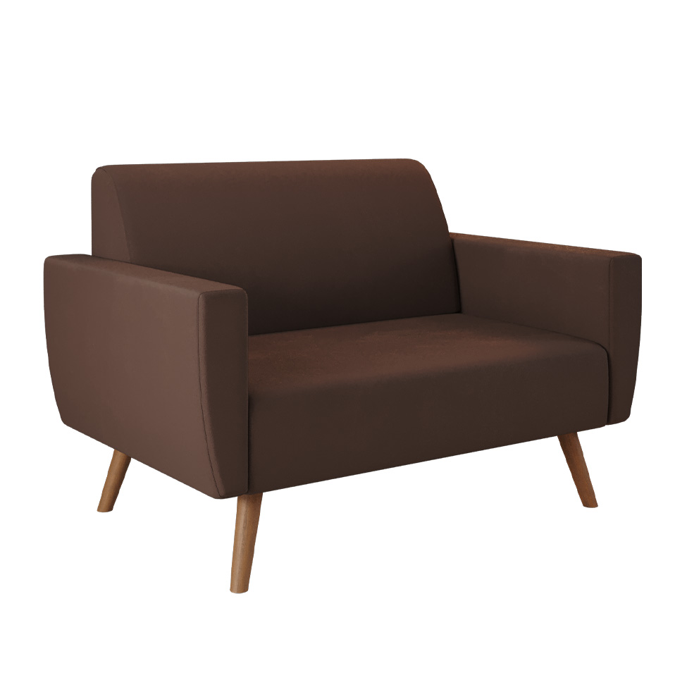 Sofá 2 Lugares Halifax Suede Marrom