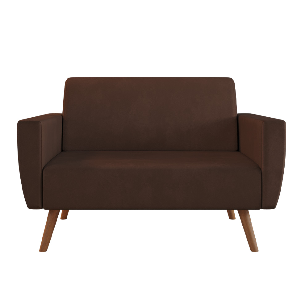 Sofá 2 Lugares Halifax Velosuede Marrom