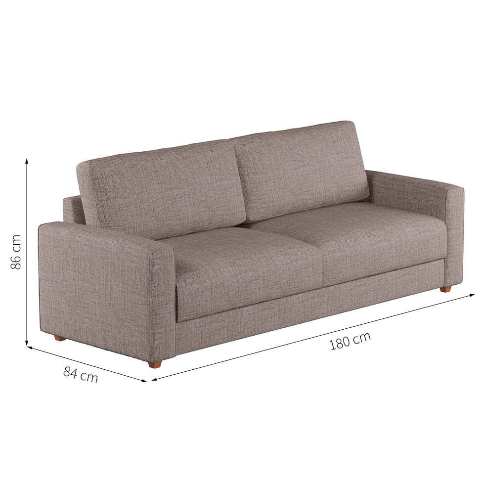 Sofá 2 Lugares Hit Linho Cinza 180 cm