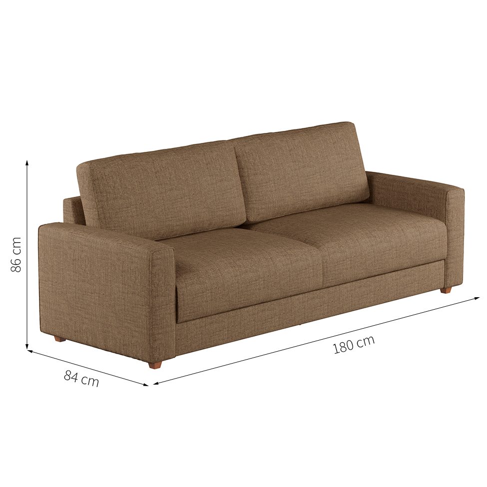 Sofá 2 Lugares Hit Linho Marrom 180 cm