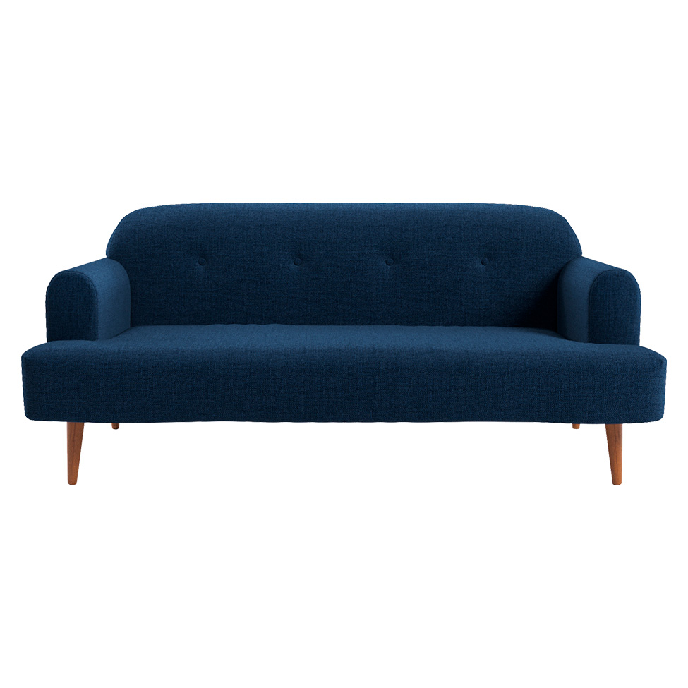 Sofá 2 Lugares Kiev Linho Azul Marinho 165 cm