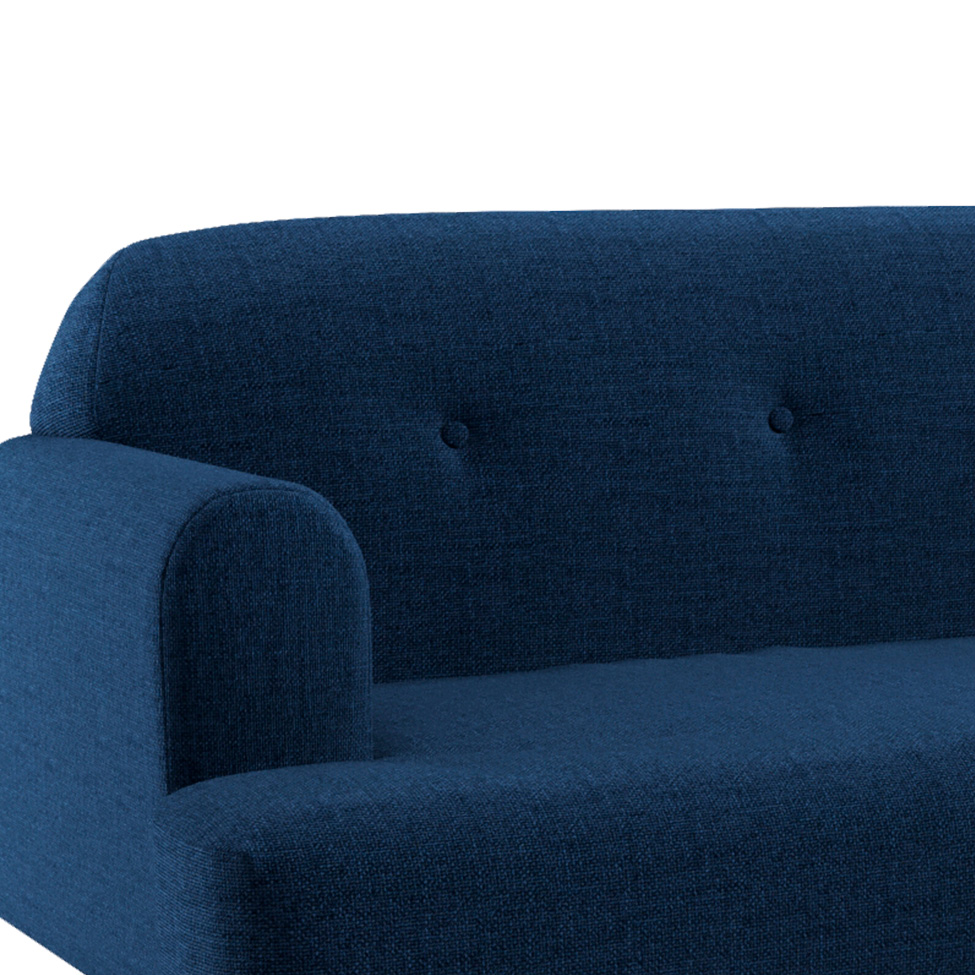 Sofá 2 Lugares Kiev Linho Azul Marinho 165 cm