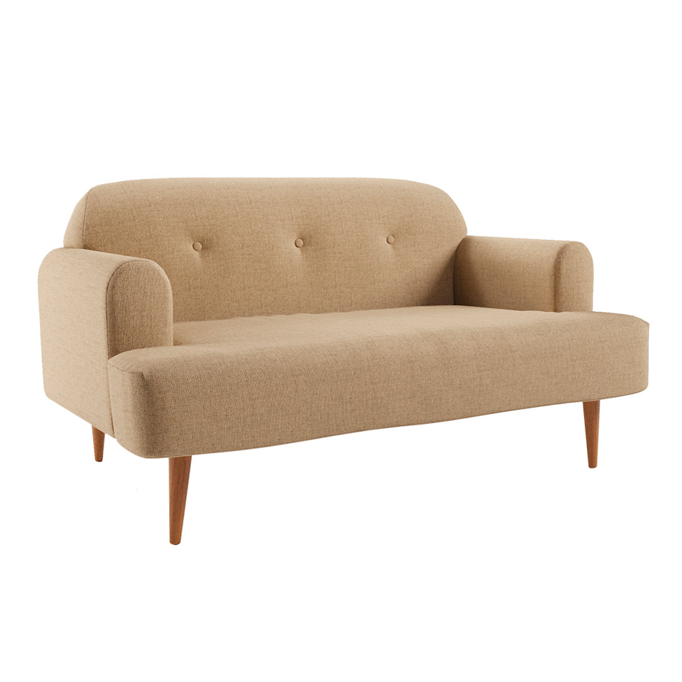 Sofá 2 Lugares Kiev Linho Bege 130 cm
