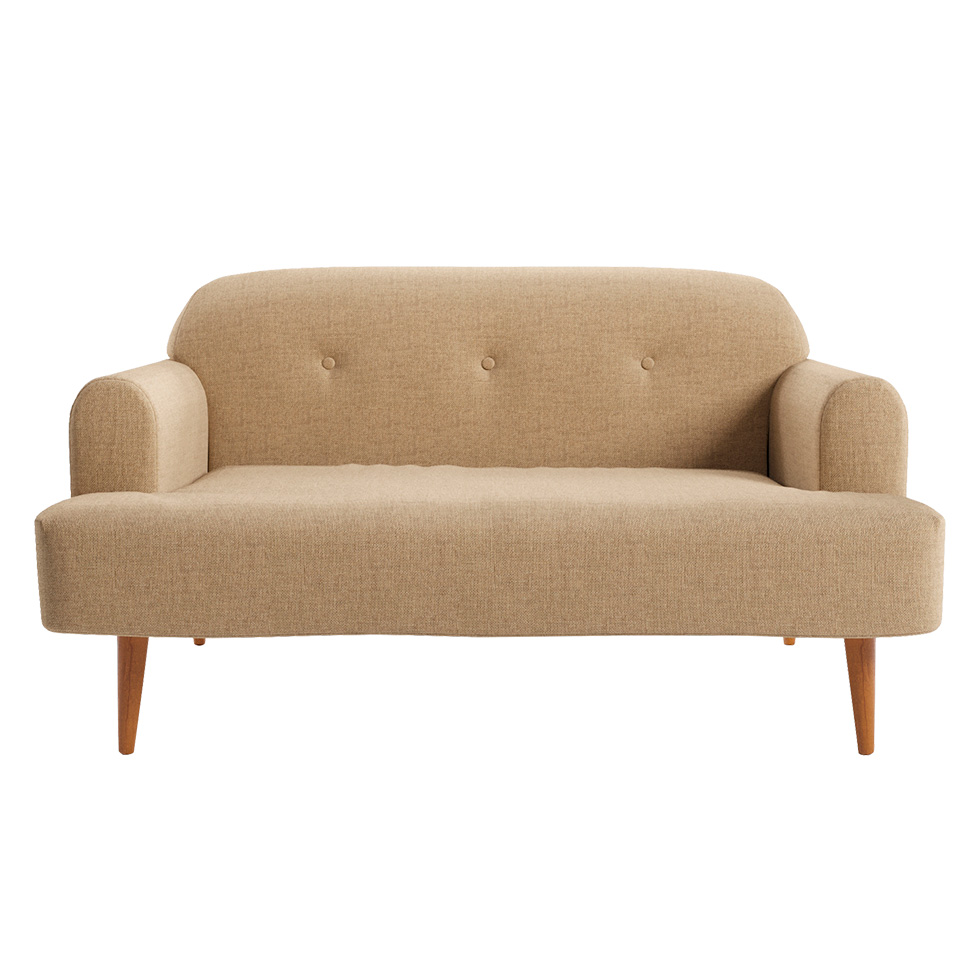 Sofá 2 Lugares Kiev Linho Bege 130 cm