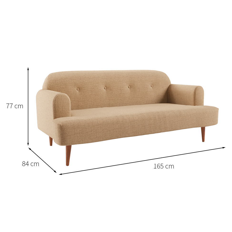 Sofá 2 Lugares Kiev Linho Bege 165 cm
