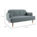 Sofá 2 Lugares Kiev Linho Cinza 130 cm