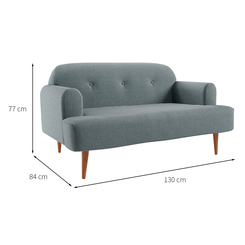 Sofá 2 Lugares Kiev Linho Cinza 130 cm