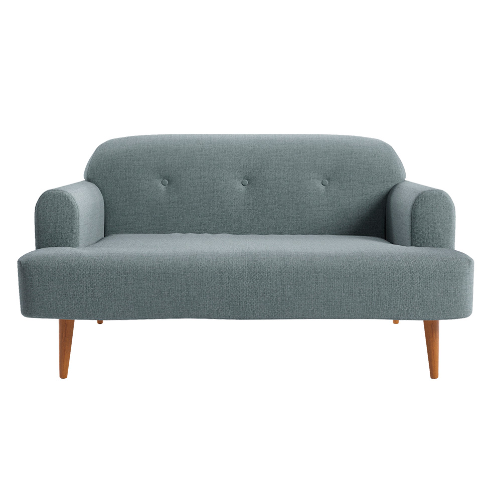 Sofá 2 Lugares Kiev Linho Cinza 130 cm