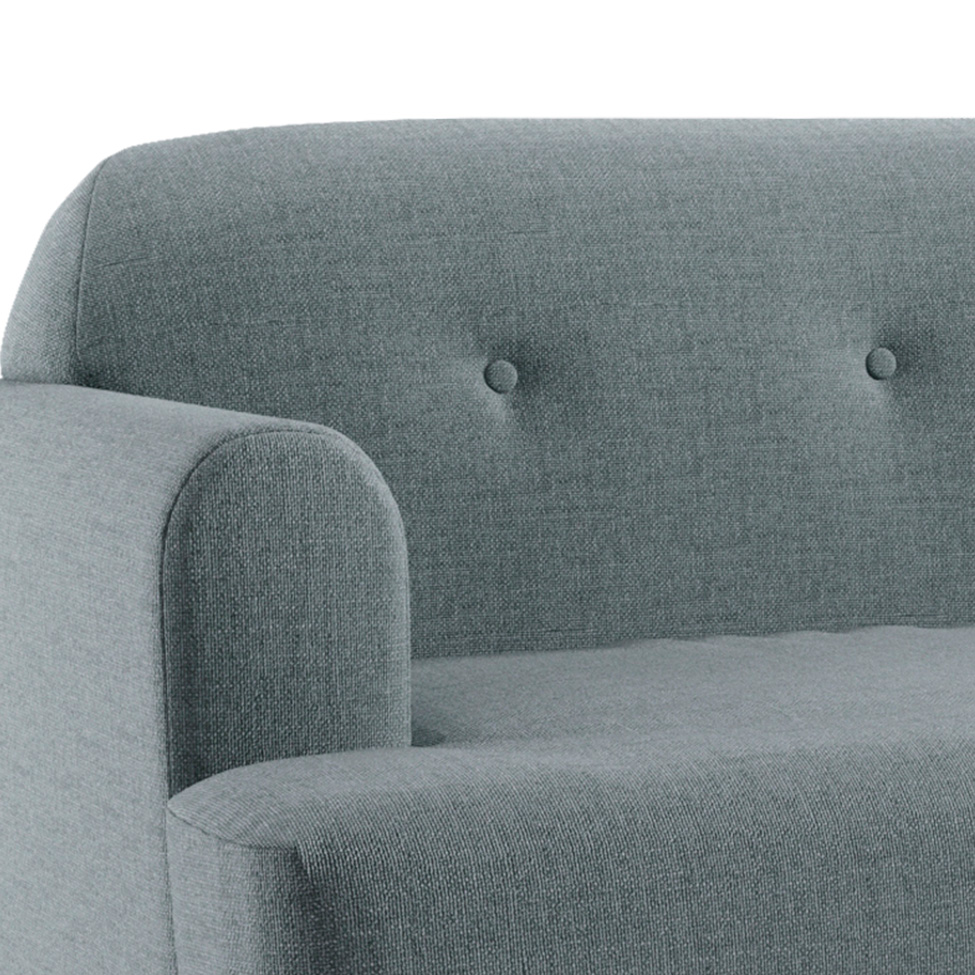 Sofá 2 Lugares Kiev Linho Cinza 130 cm