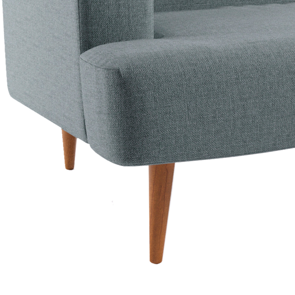 Sofá 2 Lugares Kiev Linho Cinza 130 cm