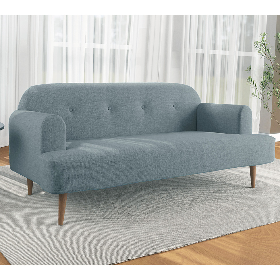 Sofá 2 Lugares Kiev Linho Cinza 165 cm