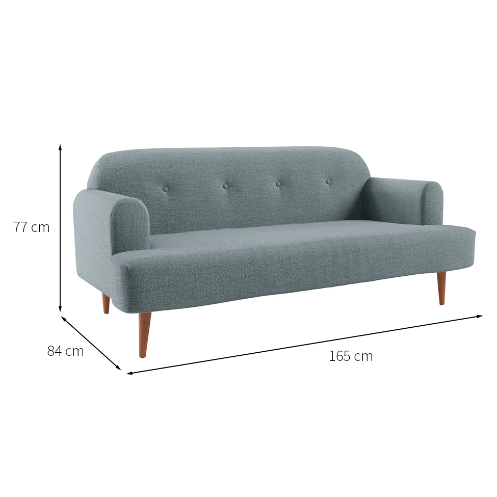 Sofá 2 Lugares Kiev Linho Cinza 165 cm