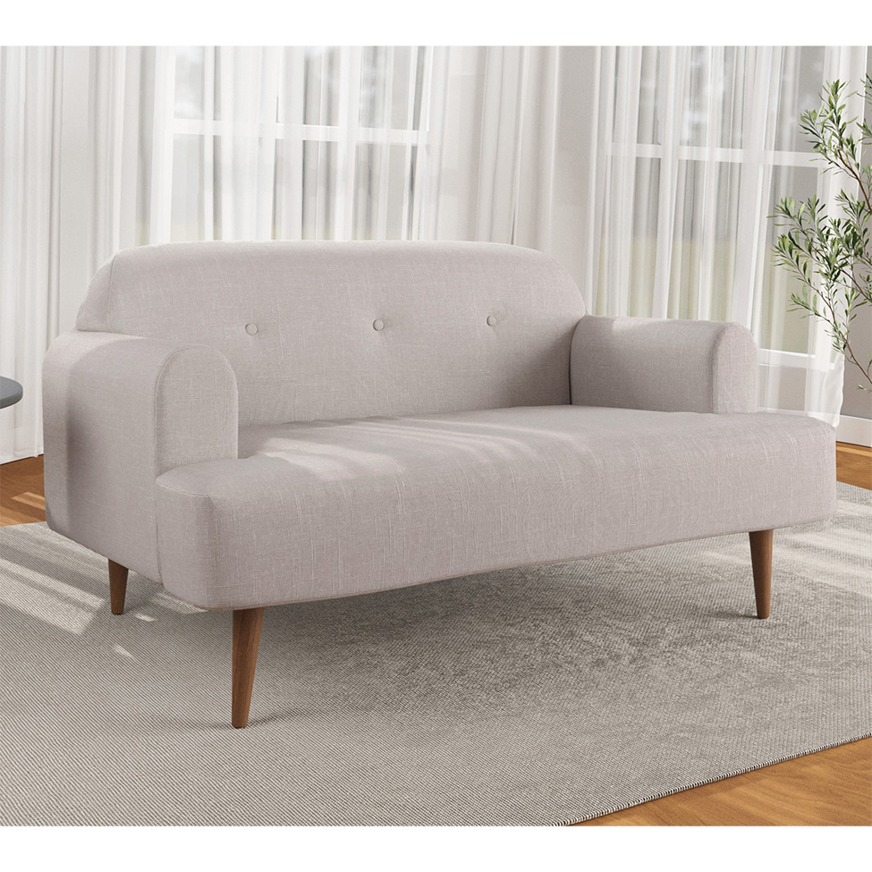 Sofá 2 Lugares Kiev Linho Cru 130 cm