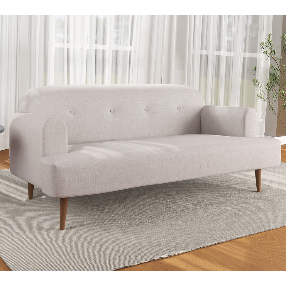 Sofá 2 Lugares Kiev Linho Cru 165 cm