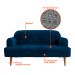 Sofá 2 Lugares Kiev Velosuede Azul Marinho 130 cm