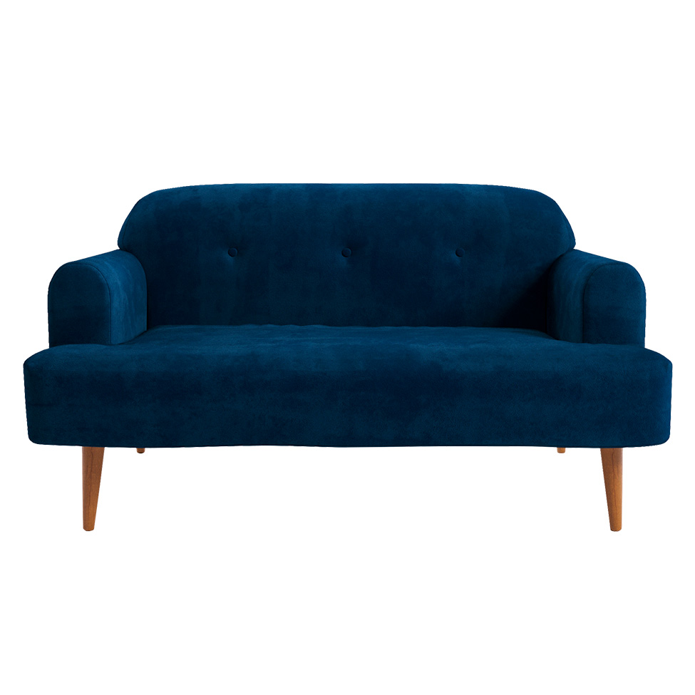 Sofá 2 Lugares Kiev Velosuede Azul Marinho 130 cm