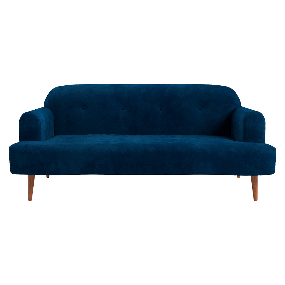 Sofá 2 Lugares Kiev Velosuede Azul Marinho 165 cm