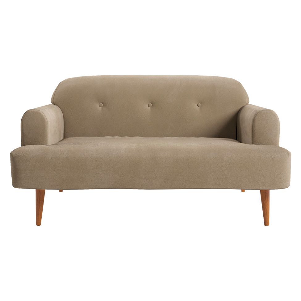 Sofá 2 Lugares Kiev Velosuede Bege 130 cm
