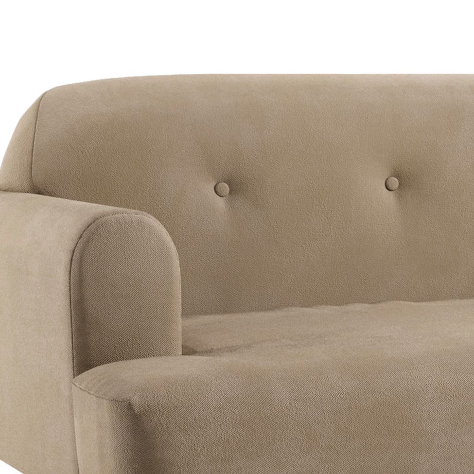 Sofá 2 Lugares Kiev Velosuede Bege 130 cm