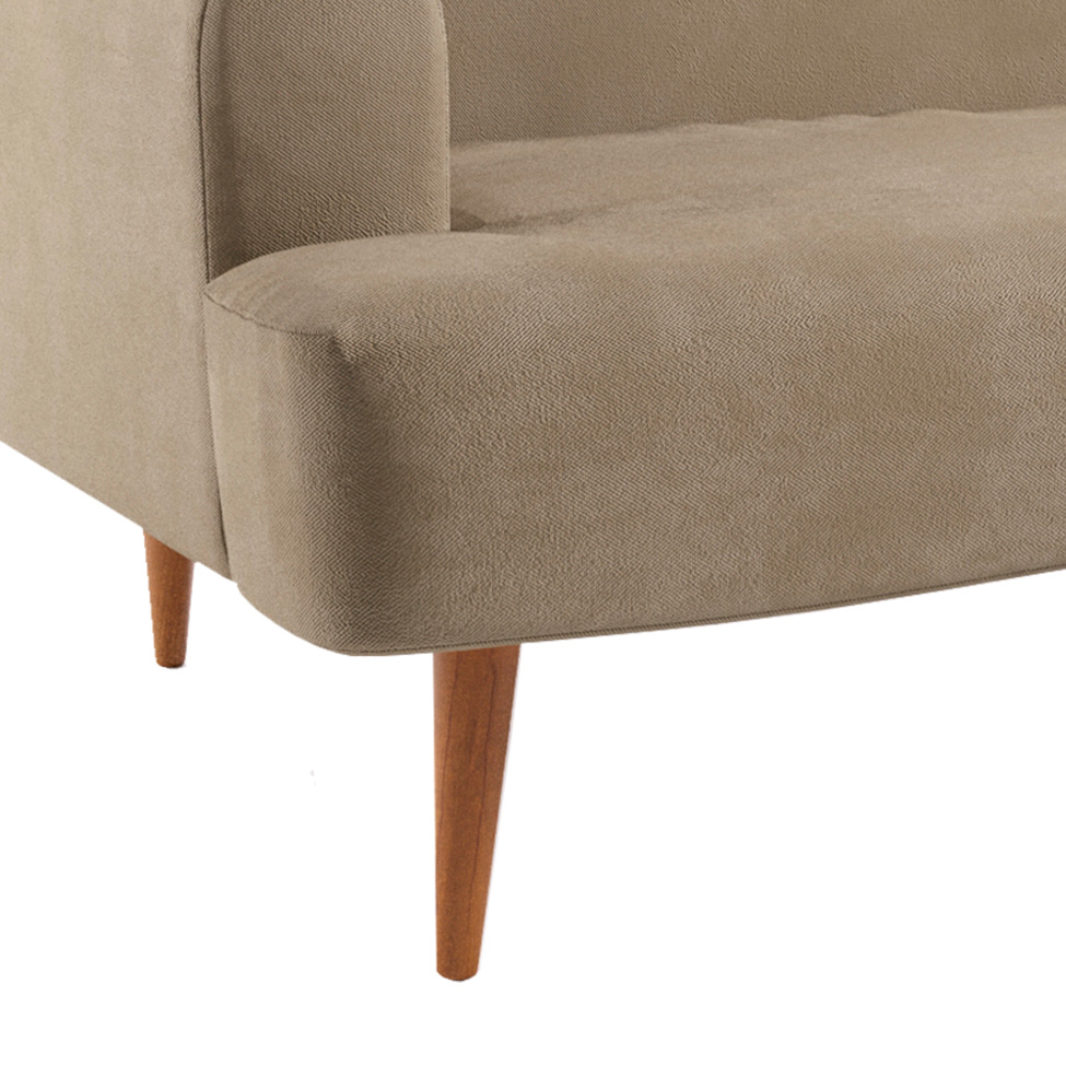 Sofá 2 Lugares Kiev Velosuede Bege 130 cm