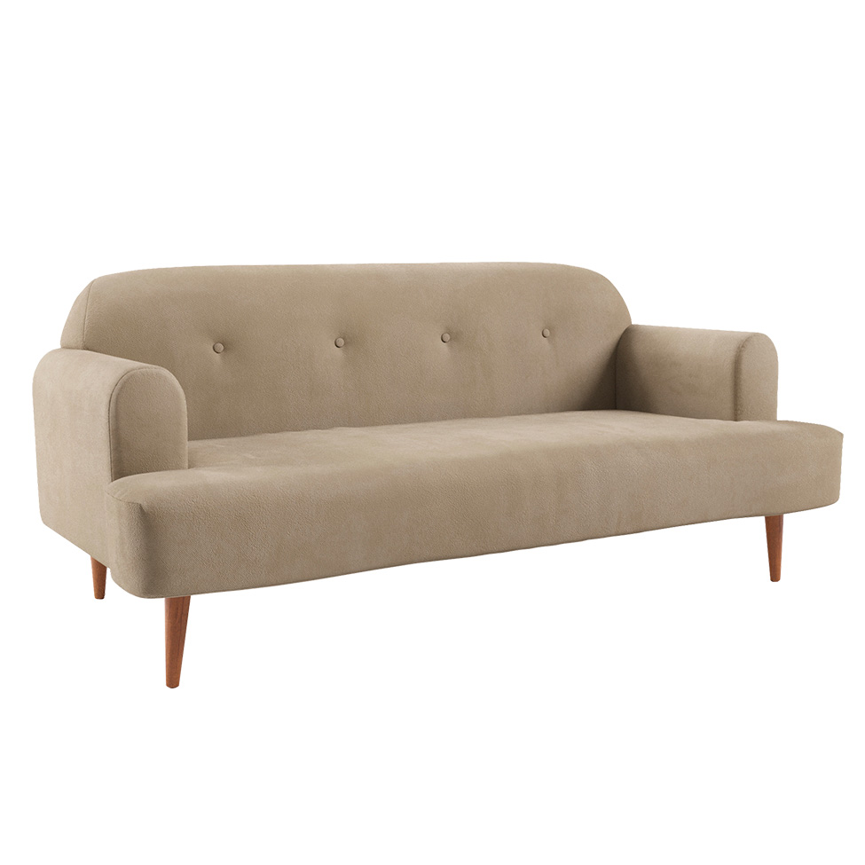 Sofá 2 Lugares Kiev Velosuede Bege 165 cm