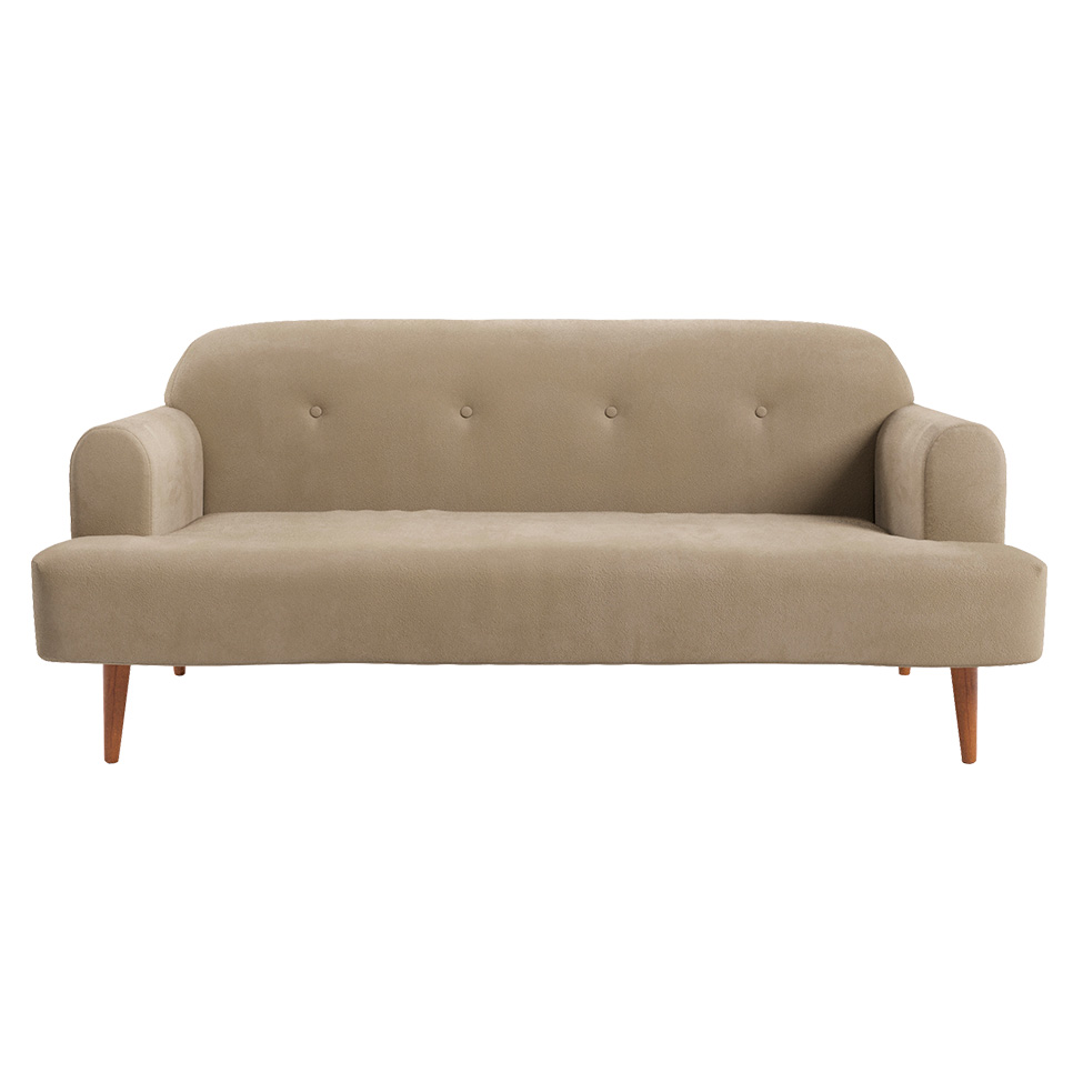 Sofá 2 Lugares Kiev Velosuede Bege 165 cm