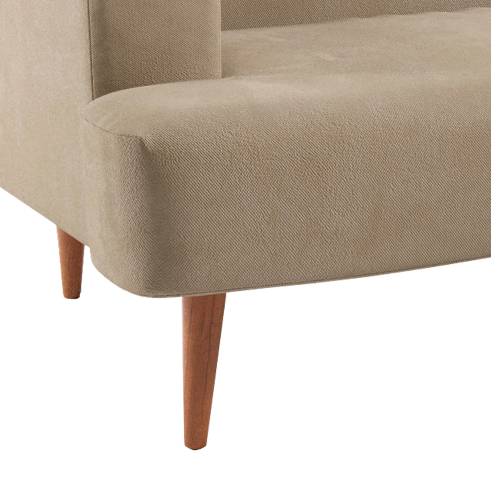 Sofá 2 Lugares Kiev Velosuede Bege 165 cm