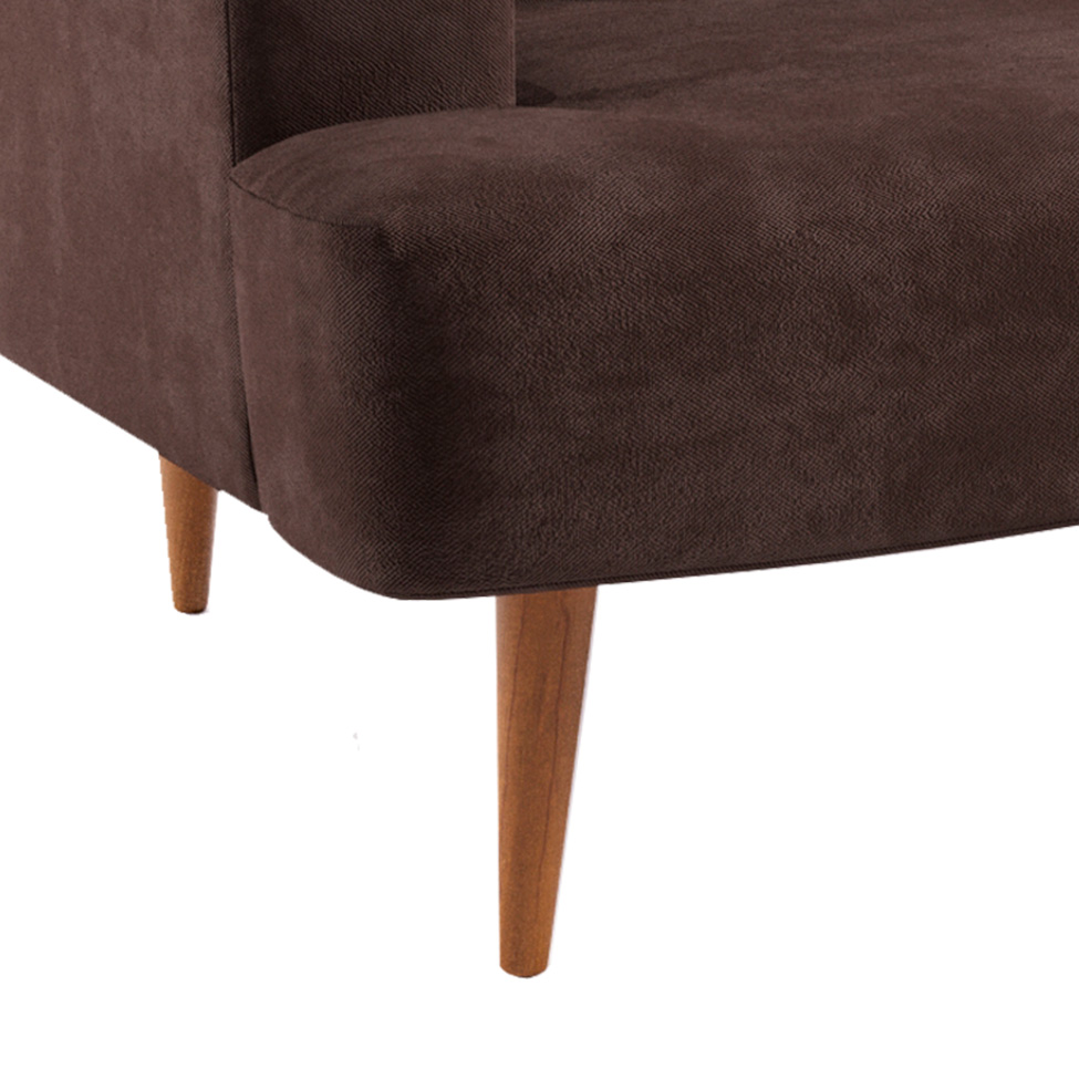 Sofá 2 Lugares Kiev Velosuede Marrom 130 cm
