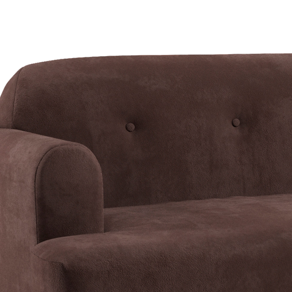Sofá 2 Lugares Kiev Velosuede Marrom 165 cm