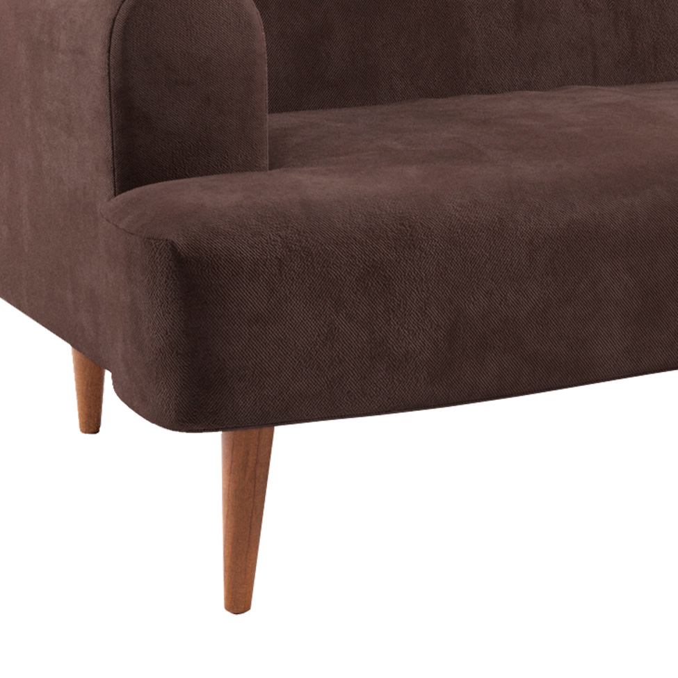 Sofá 2 Lugares Kiev Velosuede Marrom 165 cm