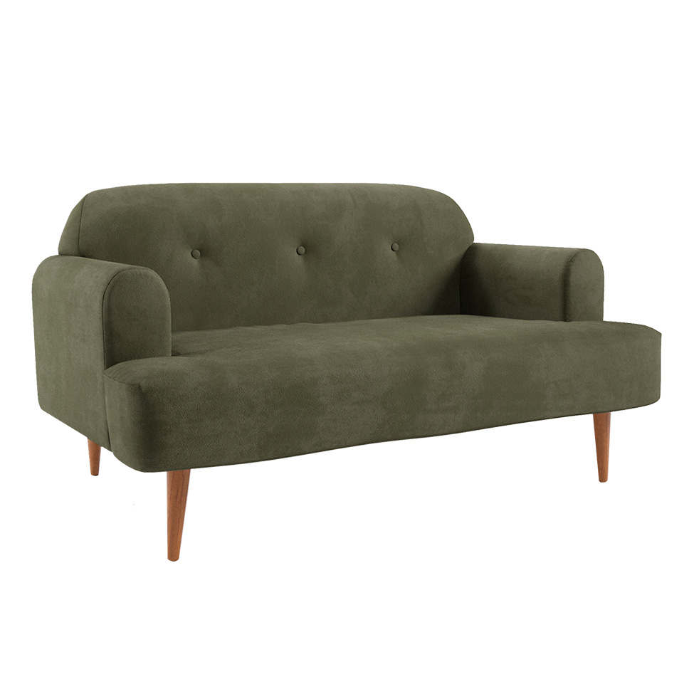 Sofá 2 Lugares Kiev Velosuede Verde 130 cm