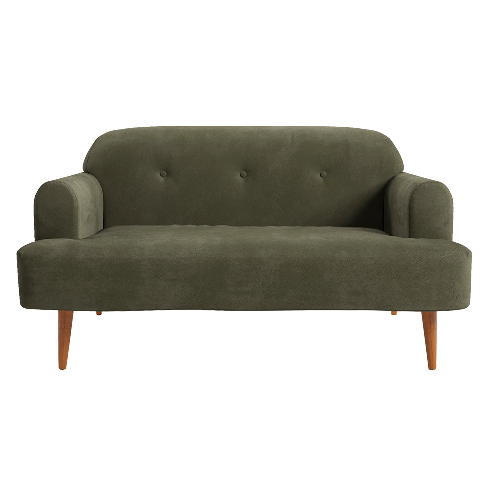 Sofá 2 Lugares Kiev Velosuede Verde 130 cm