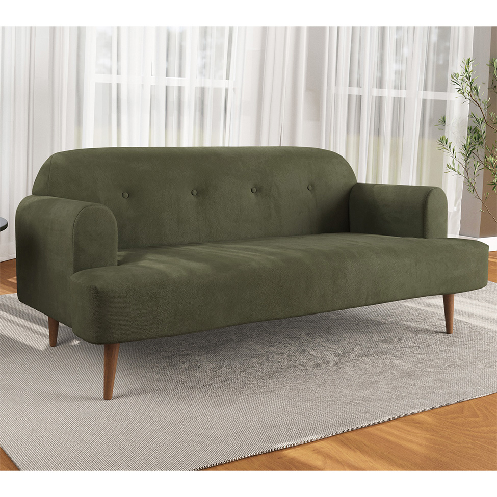 Sofá 2 Lugares Kiev Velosuede Verde 165 cm
