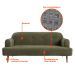Sofá 2 Lugares Kiev Velosuede Verde 165 cm