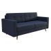 Sofá 2 Lugares Living Pé Palito Linho Cotton Azul Marinho