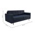 Sofá 2 Lugares Living Pé Palito Linho Cotton Azul Marinho