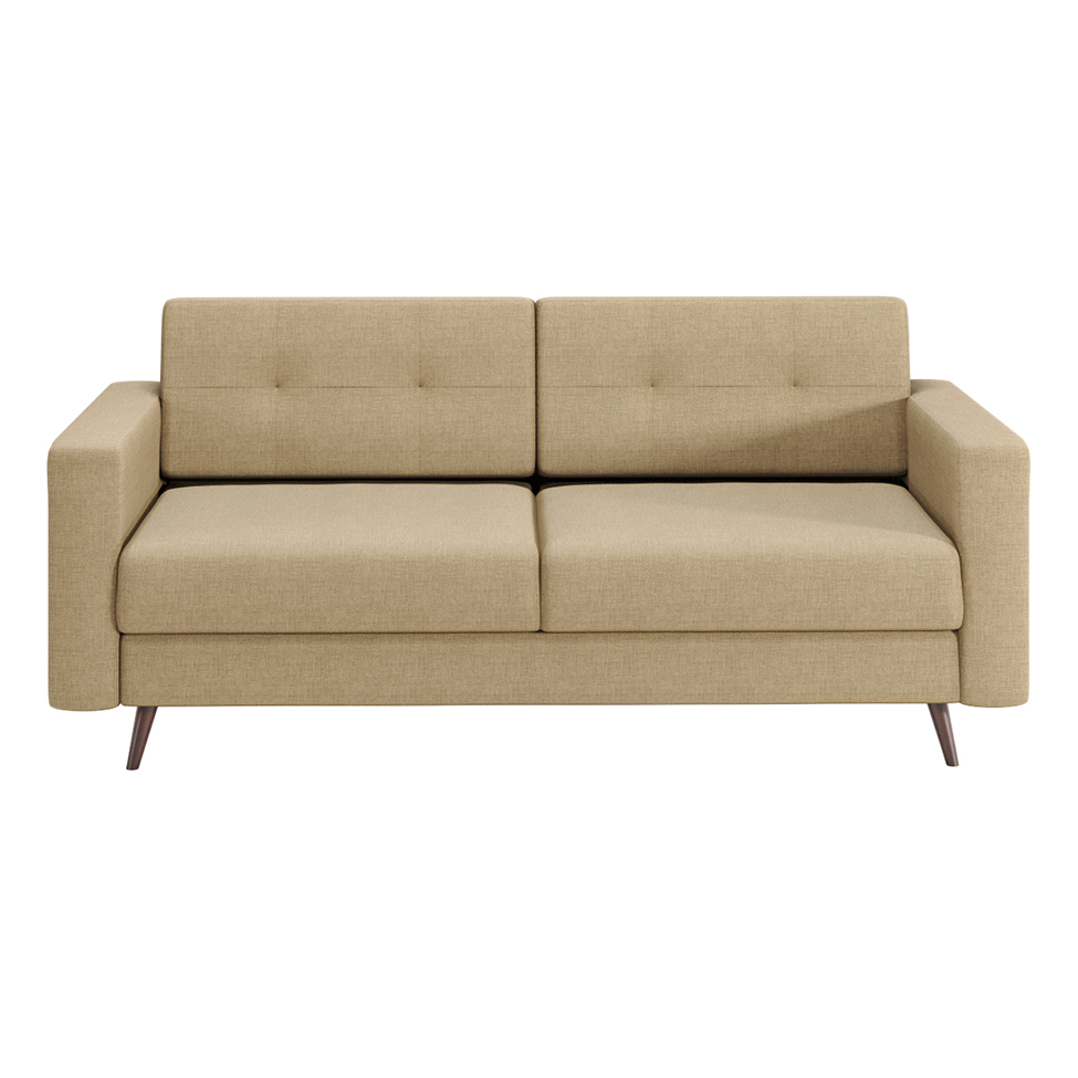 Sofá 2 Lugares Living Pé Palito Linho Cotton Bege
