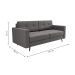 Sofá 2 Lugares Living Pé Palito Linho Cotton Cinza