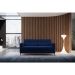 Sofá 2 Lugares Living Pés e Base em Madeira Linho Cotton Azul Marinho