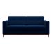 Sofá 2 Lugares Living Pés e Base em Madeira Linho Cotton Azul Marinho
