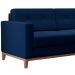Sofá 2 Lugares Living Pés e Base em Madeira Linho Cotton Azul Marinho