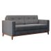 Sofá 2 Lugares Living Pés e Base em Madeira Linho Cotton Cinza